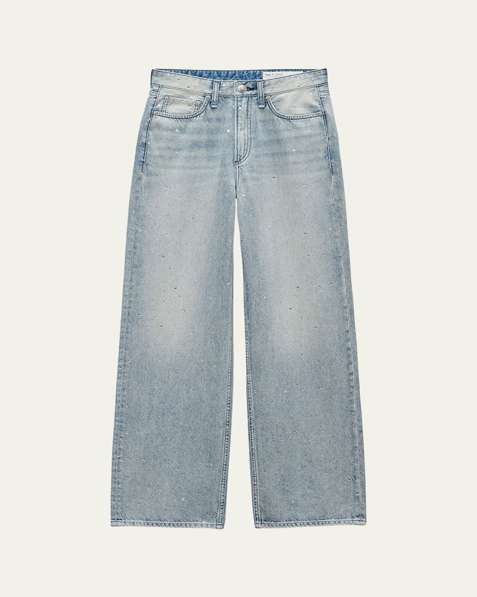 Logan Wide-Leg Rhinestone Jeans